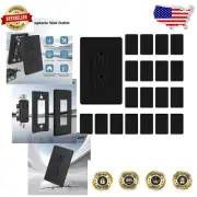 Self-Grounding Matte Black 15 Amp Dual Outlet Pack with Wall Plates - 20 Units