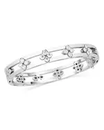 Roberto Coin 18K White Gold Diamond Love In Verona Bangle Bracelet