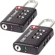 TSA Approved Luggage Locks Suitcase Locks with Open Alert OW-Travel 3 Digit Security Padlock, Combination Padlocks, Code Lock for Zipper, Luggage, Bag, Case, Backpack, Gym Locker, 1) Black Padlock