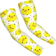 [FSCEV] Yellow Chicken Sun Protection Arm Sleeves Outdoor Essentials Cooling Compression Golf Hiking Cycling
