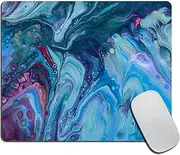 Small Mouse Pad 7.9 x 9.5 Inch, Blue Fluid Art Design Mousepad with Washable Non-Slip Rubber Base Mousepads, Computer Mouse Pads for Wireless Mouse