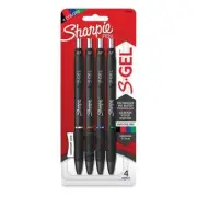 Sharpie S-Gel Pen 0.7mm Medium 4/Pk Black-Blue-Red-Green Office School Home