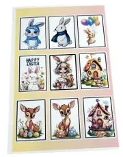9 Happy Easter Chibi Collage Sheet Supplies Scrapbook Junk Journal Card Toppers