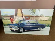1964 NOS Chevrolet II dealer poster Super sport two door hardtop￼