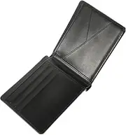 [Baluue] Portable Folding Leather Wallet for Heat Transfer Capacity Card Storage Wear Resistant Money Bag for Men Practical Design for Travel and Daily Use