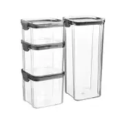 4 Piece Food Containers Set - 3 Sizes - Black