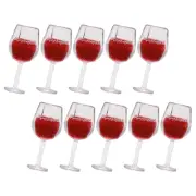 10 Pcs Miniature Cocktail Glasses Dollhouse Wine Goblet Red Child
