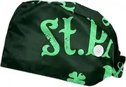 [WOSHJIUK] Working Hat 2 Pack Scrub Caps for Women,Happy st. Patrick's Day,Tie Back Cap Adjustable Scrub Hat
