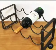 2 pcs Wine Bottle Holder Free Standing Stackable Metal Wine Storage Rack Counter