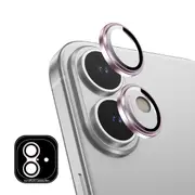 ZUSLAB Apple iPhone 16 Camera Lens Protector, 9H Tempered Glass Camera Cover Screen Protector Metal Individual Ring (2024) - Pink
