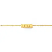 9ct Gold 25cm Seven Lucky Rings Anklet
