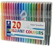 STAEDLER Triplus Triangular Colouring Pens water-based Felt Tip Drawing PK OF 20
