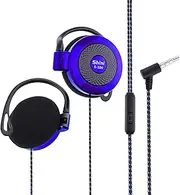 zolyet SHINI S520 3.5mm Wired Headset Ear Hook Headsets Stereo Game Sports Headphone with Mic for Phone Blue