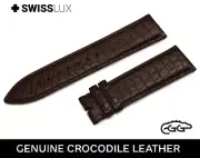 Crocodile Alligator Leather For ULYSSE NARDIN Watch Dark Brown Strap Band Buckle