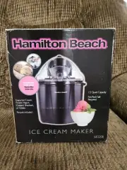 Ice Cream Maker Hamilton Beach 1.5qt Black No Rock Salt Needed Recipes Included