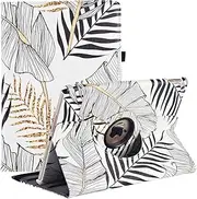 New iPad 9th/ 8th/ 7th Generation Case (10.2 inch) - 360 Degree Rotating Stand Smart Protective Cover with Auto Sleep Wake Feature for Apple iPad 10.2 Inch 2021/2020/2019 (Golden Leaves)