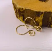 Short Gold filled ear wires for earrings with a big spiral earring hooks