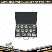 14 Pcs of PK Tool 1/2" Dr Oil Filter Removal Kit - Cup Style Kit Chrome Finish