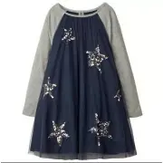 Mini Boden sequin stars dress 7-8 New