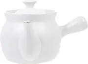 Alipis Chinese Medicine Pot Mino Ware Kyusu Teapot Boiling Medicine Pot Non Porcelain Kung Fu Teapot Loose Leaf Clay Pot Tea Drinker Kyusu Teapot with Handle Ceramics White