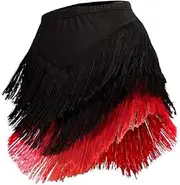 [Generic] Women Latin Skirt Tango Rumba Dancewear Ballroom Fringe Tassels