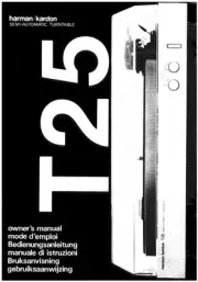 Harman Kardon T-25 Turntable Owners Manual