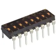 GDS08 Switch DIP OFF ON SPST 8 Recessed Slide 1-1825006-3 24VDC 0.4VA PC Pins 2.
