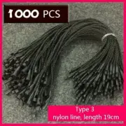 1000pc Price Tag Label Tie Strings Cord Cotton Rope Lock Fastener Clothing Black