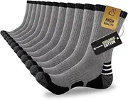 [COOVAN] Mens Cotton Crew Socks Moisture Wicking Cushioned Athletic Socks Heavy Duty Work Boot Socks 6 Pairs