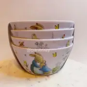 Beatrix Potter Peter Rabbit 6"D Melamine Easter Dessert Bowl Set 4 Pk (NEW)