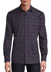 Robert Graham Orion Arm Space Dye Woven Shirt Long Sleeve Classic Fit Size L