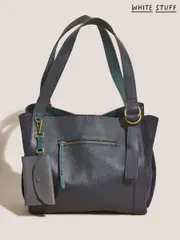 White Stuff Blue Hannah Leather Bag (C70695) | $228