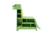 Teamson Kids Dinosaur Shaped Kids Bookcase / Toy Organizer, Green