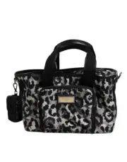 Dolce & Gabbana Multicolor Leopard Print Pet Carry Logo Plaque Women's Bag