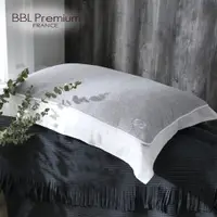 在飛比找PChome24h購物優惠-【BBL Premium】100%棉.刺繡枕巾(霧晨灰)