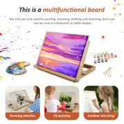 Large Drawing Board Easel Solid Beech Wood Tabletop Painting Easel with KogSO