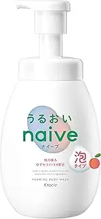 Naive Foam Body Soap (Moisturizing Type), Pump, 20.3 fl oz (600 ml)