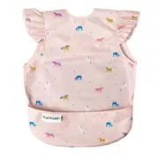 Tiny Twinkle - Mess-Proof Apron Bib Ruffle - Unicorn Confetti