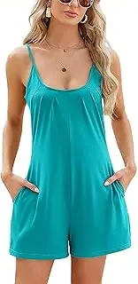 [POSTUSE] 2024 New Plus Size Womens Overalls Dungarees, Jumpsuits for Women Short Adjustable Strap Sleeveless Rompers