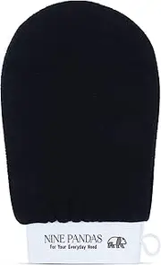 Nine Pandas Moroccan Hammam Exfoliating Kessa Scrub Glove Shower Scrub Gloves Body Facial Tan Massage Mitt (Pack of 2, Black)