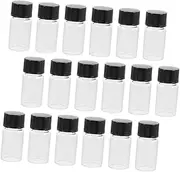 MUCKLILY 30Pcs Glass Vial Bottles with Screw Caps Flat Bottom Essential Oil Sample Storage Durable Transparent Science Glassware for Lab and Travel
