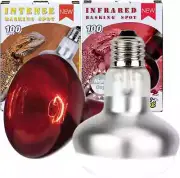 Reptile Heat Lamp, 2 Pack 100W Intense and Infrared Basking Bulbs Light for Rept