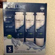 3 Pack PureLine Refrigerator Water Filter #PL-900 For #PL-900-S Replaces GE MSWF