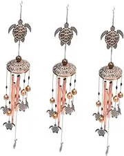 Kisangel 3pcs Vintage Turtle Wind Chime Iron Crafted Wall Hanging Home Decor Rustic Wind Bell Garden Ornament