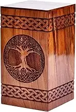 Rosewood Urn for Human Ashes - Tree of Life Wooden Box - Personalized Cremation Urn for Ashes Handcrafted Large Wooden Urn Box (L(11.25X6.25”)250CU, Rosewood natural)