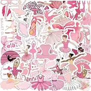 Ballet Stickers,50 PCS Ballerina Vinyl Waterproof Decals for Water Bottles Computer Bicycle Skateboard Luggage Phone Pad Laptop Kids Teens Stickers Pack