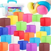 Stress Balls Fidget Toys for Kids: Mini Smile Face Stress Ball 24 Pack, Stretchy Toys for Anxiety Stress Relief, Square Shape Hand Therapy Sensory Play, Pull Stretch Squishy Toy Prize Box Toys