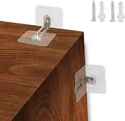 Vinkqiado Adhesive Furniture Wall Anchors (10 Pairs), Anti Tip Furniture Straps Kit for Baby Proofing, Secure Bookcase Dresser Shelf Cabinet to Wall for Child Safety