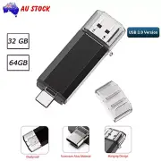32G 64G USB 3.0 Type-C OTG Flash Drive Memory Stick Pen Storage Drive USB Stick
