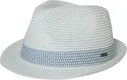 [Comhats] Men's Trilby Straw Hat for Summer, Sun Protection, Foldable Panama Hat S-3XL, Fedora for Beach, Festival, Rollable & Stylish, 54-66 cm